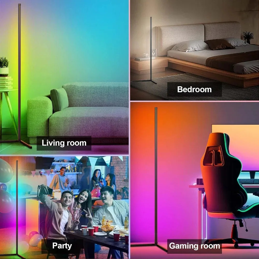 Smart RGB LED Corner Floor Lamp - Modern Mood Lighting for Bedrooms & Living Spaces - Default Title