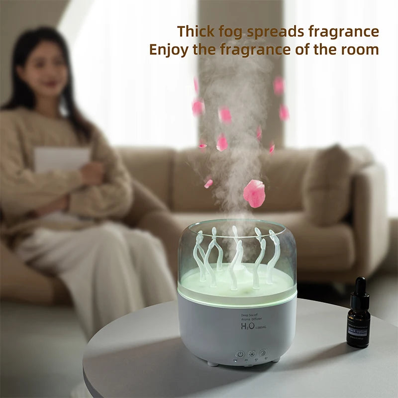 Royaleva Tank-Shaped Aromatherapy Diffuser – Jellyfish Mist Maker with Colorful Lights