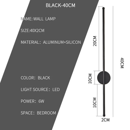 RoyaleGlow LED Wall Lamp for Modern Bedroom & Living Room Decor - black 40cm / Tri color