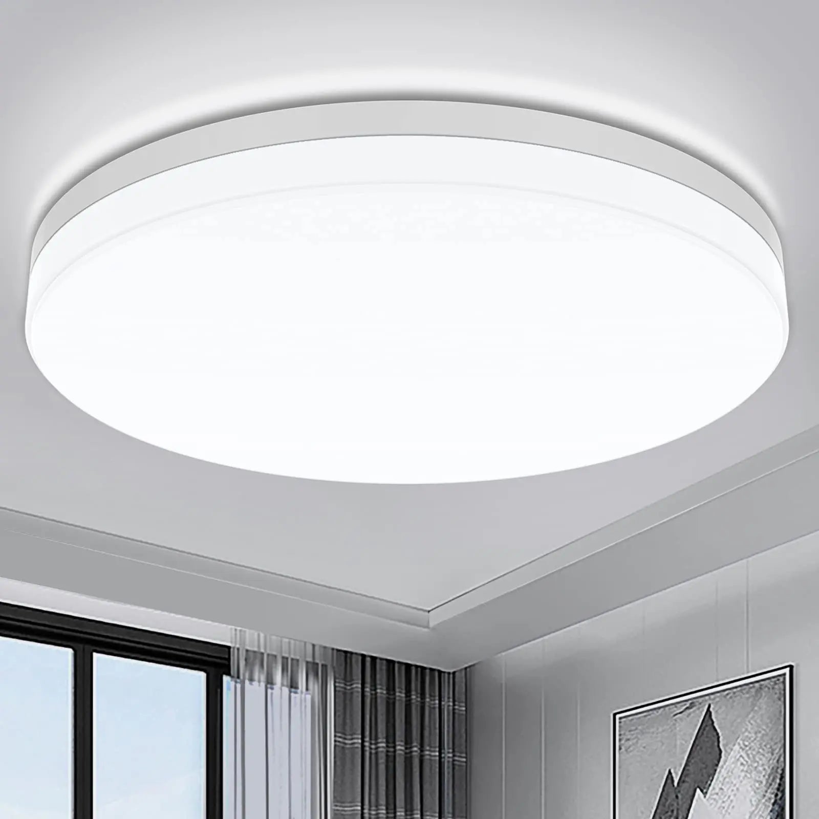 RoyaleGlow Ultra-Thin Round LED Ceiling Light with Adjustable Brightness - WHITE / 23CM(36W) / Cold White 6500K