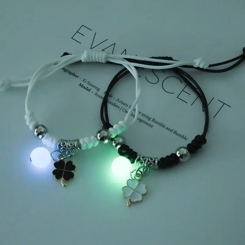 Royelux Luminous Star Couple Bracelets - Matching Glow-in-the-Dark Charm Jewelry