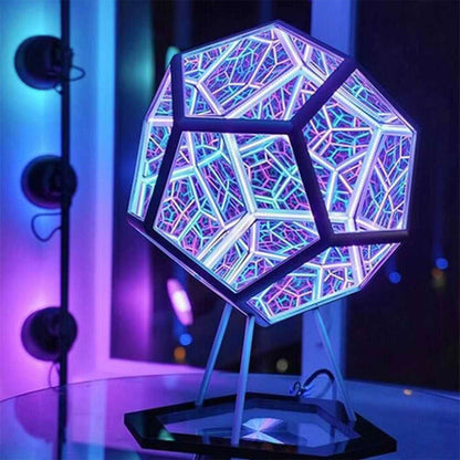 Royallure 3D Dodecahedron Infinity Night Light Lamp - Creative LED Decor