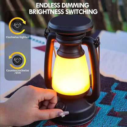 Retro Lantern Desk Lamp – Ideal for Camping & Home Decor