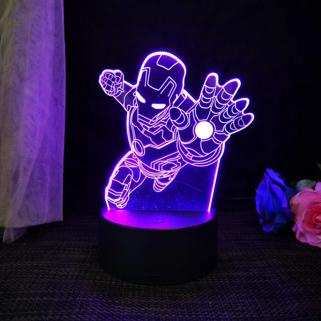 Royallure 3D Spiderman LED Night Light - USB Powered Phantom Desk Lamp - changeable / 7 colors no remote