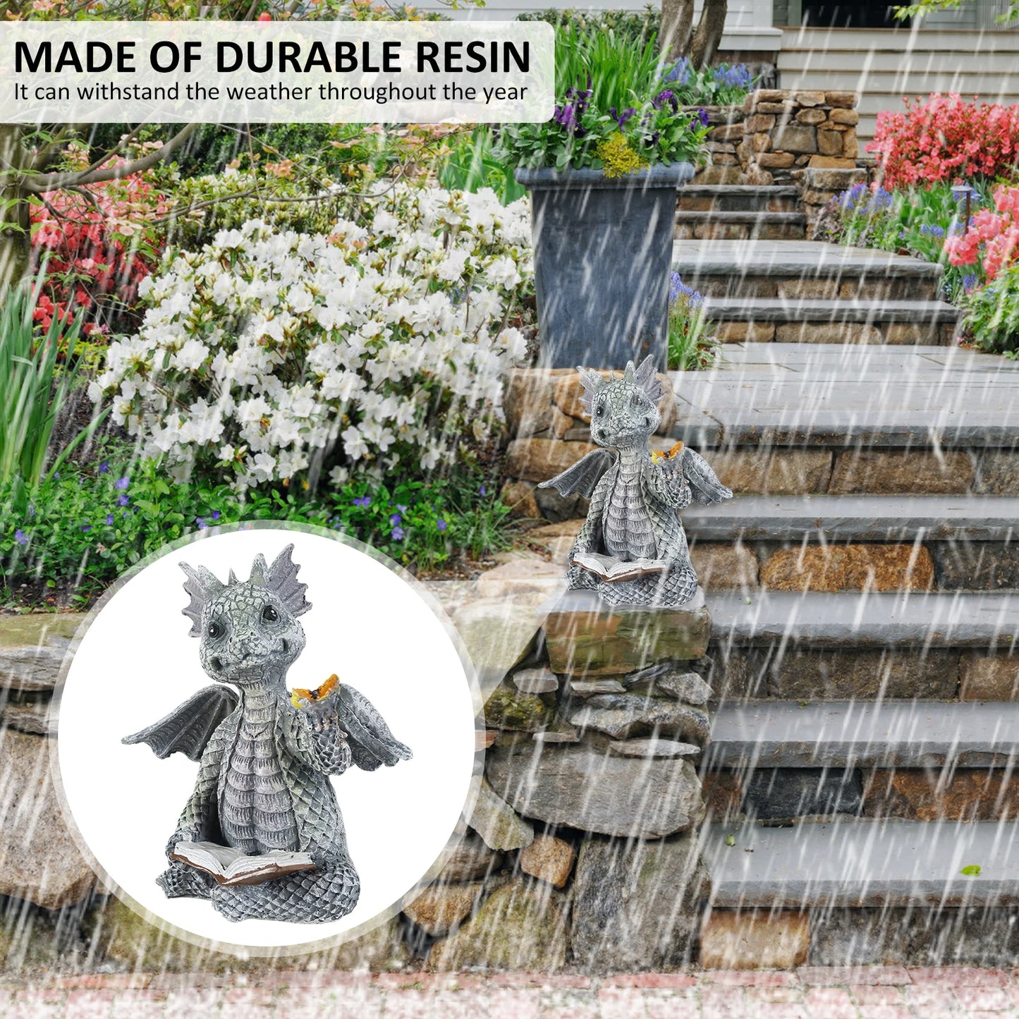 Royaleva Dragon Sculpture – Whimsical Resin Décor for Home and Garden