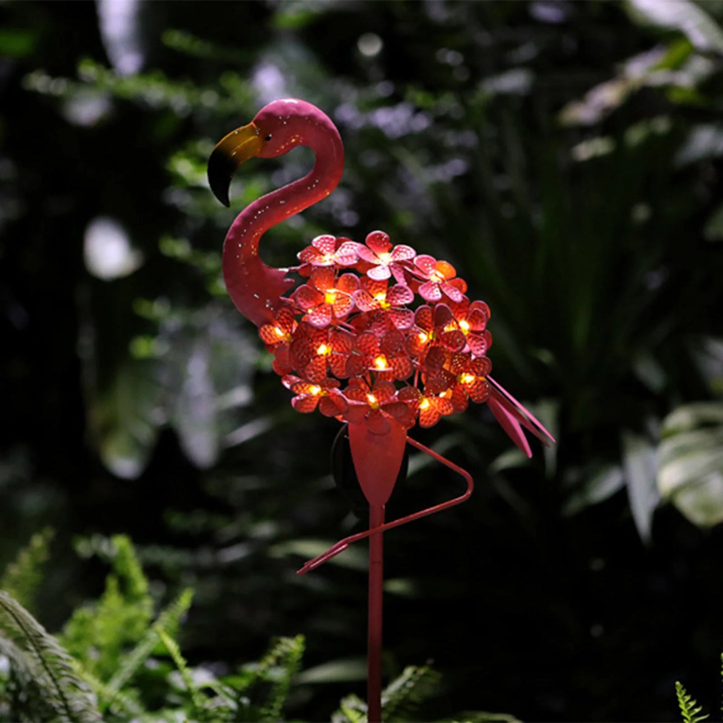 Royelux Flamingo Solar Stake Light - Decorative Metal Garden Lamp