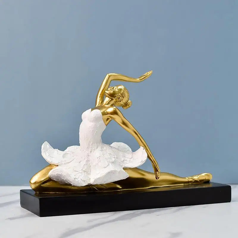 Royaleva Golden Ballet Girl Sculpture for Elegant Home Décor