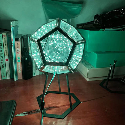 Royallure 3D Dodecahedron Infinity Night Light Lamp - Creative LED Decor