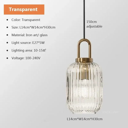 Royallure Modern LED Glass Pendant Light – Sleek Illumination for Any Space - PL441 A Transparent / Without Bulb