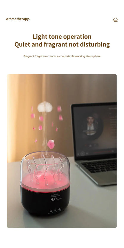 Royaleva Tank-Shaped Aromatherapy Diffuser – Jellyfish Mist Maker with Colorful Lights