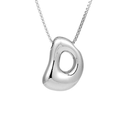 Royelux A-Z Balloon Bubble Letter Pendant Necklace – Silver Chunky Initial Jewelry