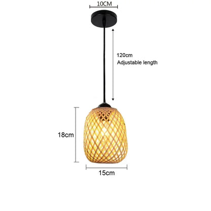 Royaleva Classic Bamboo Rattan Chandelier - Handmade Weaving Pendant Light - P