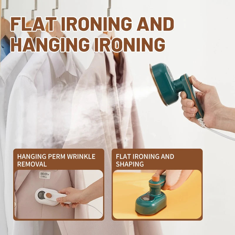 Portable Handheld Steam Iron – Compact Dual-Use Flat & Hanging Ironing Machine