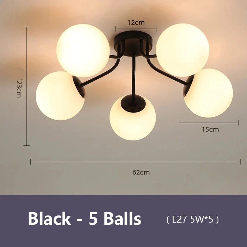 Modern Nordic Design for Sophisticated Spaces - Black - 5 Balls / Cold White