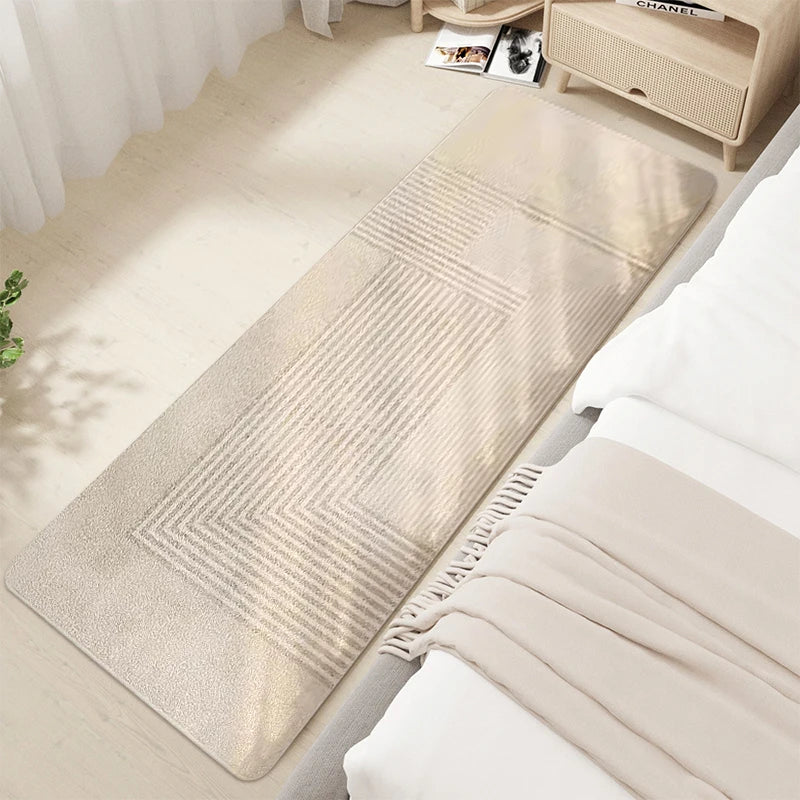 Royaleva Modern Bedside Rug - Soft Faux Cashmere Non-Slip Long Area Carpet - Design 1 / S 60x160cm