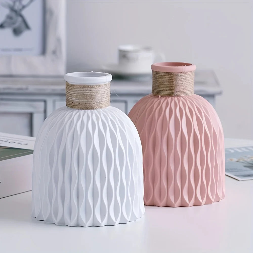 Royelux Water Ripple Plastic Vase - Modern Nordic Elegance