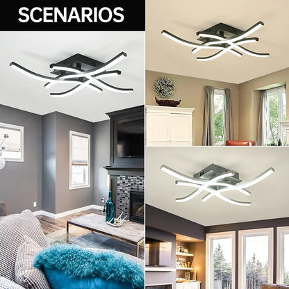 LED Ceiling Lamp Modern 3-Color Dimming Ceiling Light - Sliver / 3colors No Remote