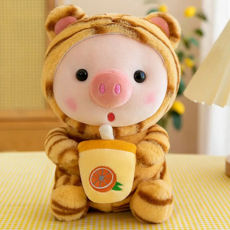 Royelux Bubble Tea Plush Toy - Adorable Animal-Themed Cuddly Pillow