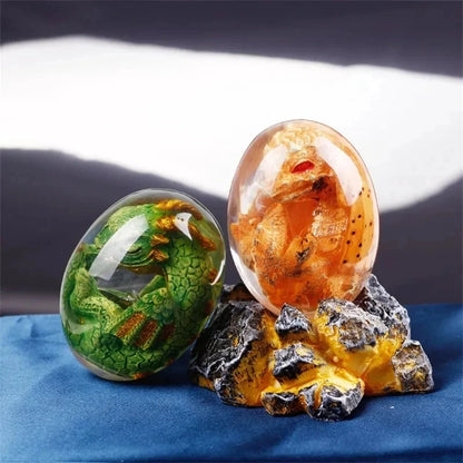 Royaleva Lava Dragon Egg Statue – Mystical Resin Ornament for Home Décor