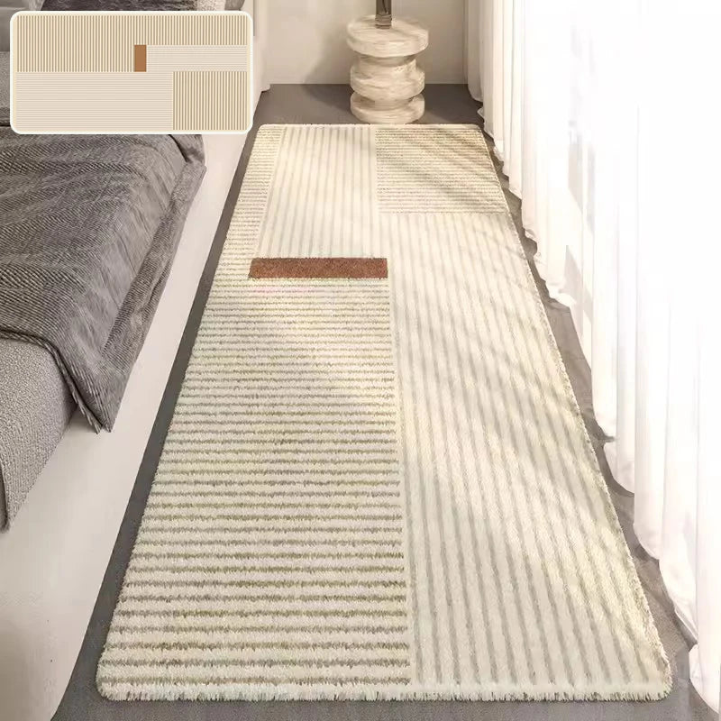 Royaleva Modern Bedside Rug - Soft Faux Cashmere Non-Slip Long Area Carpet - Design 7 / M 80x160cm