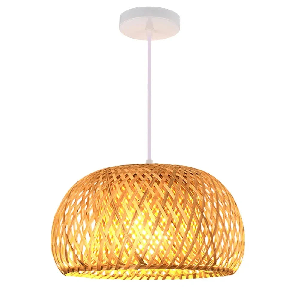 Luxora Hand-Woven Bamboo Pendant Light - Eco-Friendly Ceiling Lamp - Default Title