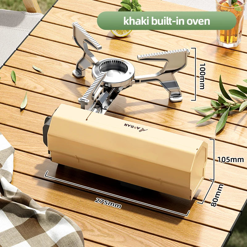 Royaleva Portable Camping Gas Stove - Lightweight Folding Design for Outdoor Cooking - Khaki