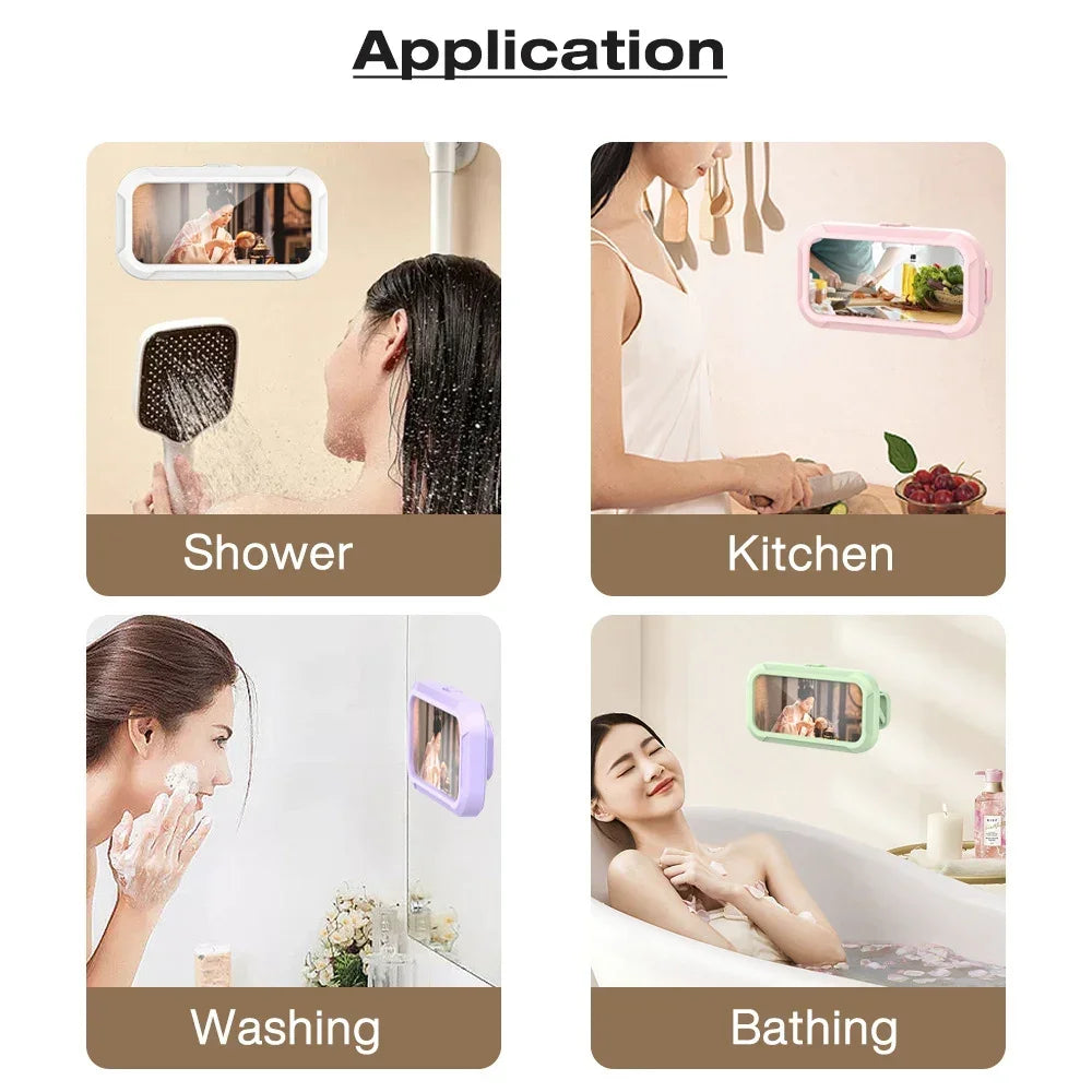 Rotating Shower Phone Holder – Waterproof, Adjustable Wall Mount for Bathroom & Kitchen