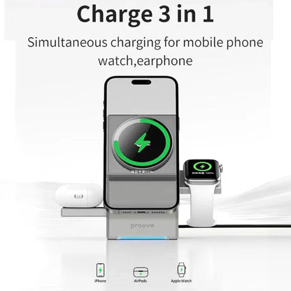 Royelux 3-in-1 Wireless Charger Dock – Auto-Rotating Qi2 Fast Charging Station for iPhone & More