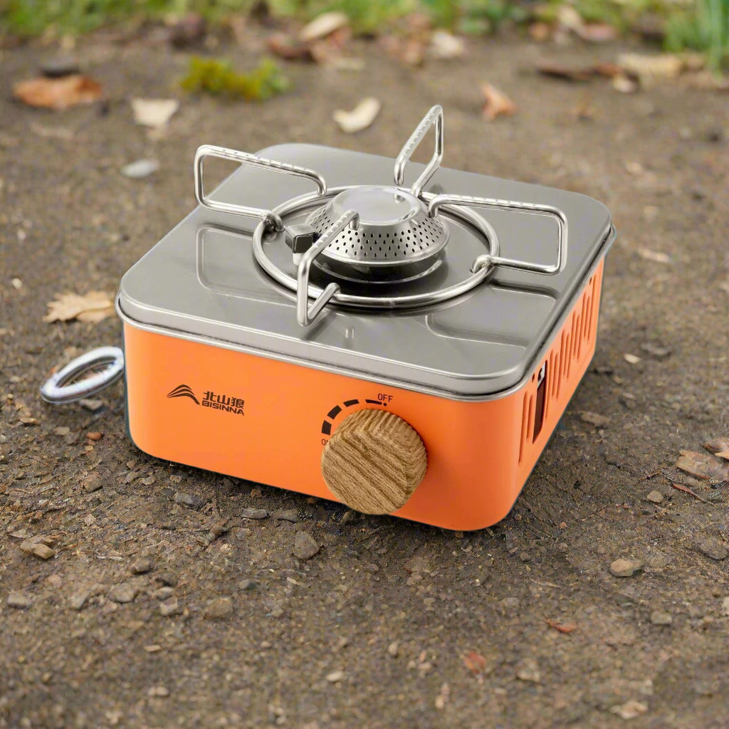 Royaleva Portable Camping Gas Stove - 2800W High-Power Outdoor Cassette Burner - Orange