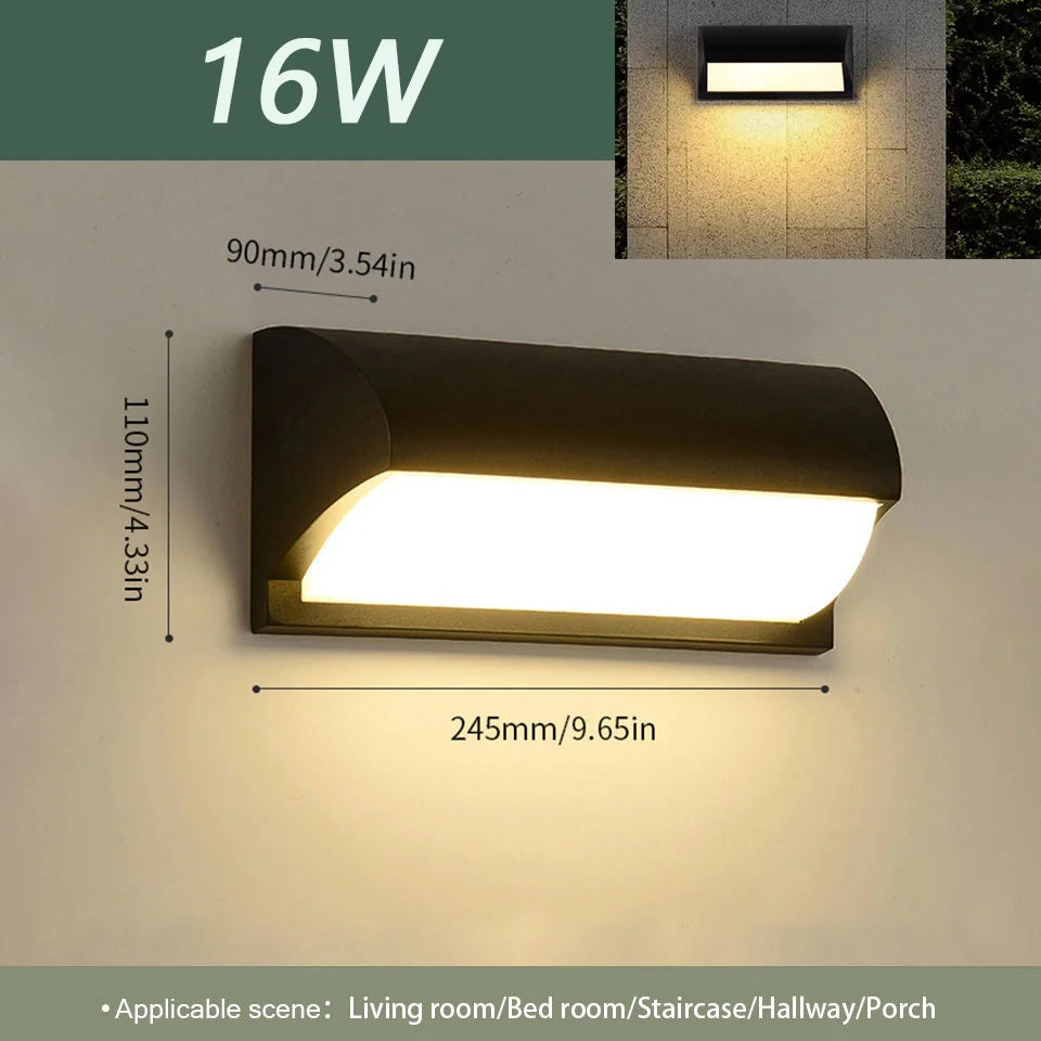 Royelux Waterproof LED Outdoor Wall Light with Motion Sensor - Radar Motion Sensor / Model D 30W / Cold White