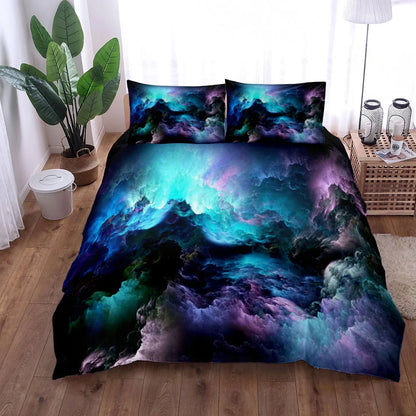 Royaleva Space Nebula Duvet Cover Set - Vibrant Bedding for Queen & King Sizes - Abstract / 210x210cm