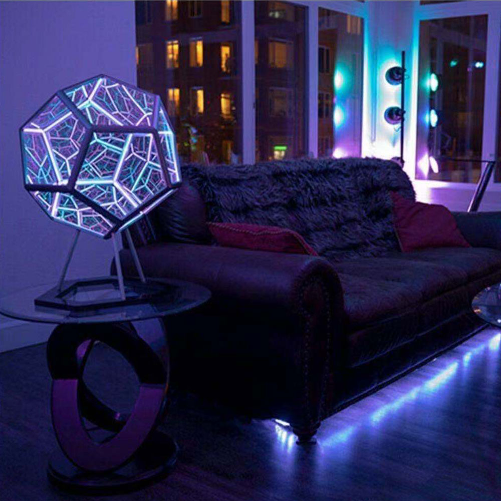 Royallure 3D Dodecahedron Infinity Night Light Lamp - Creative LED Decor