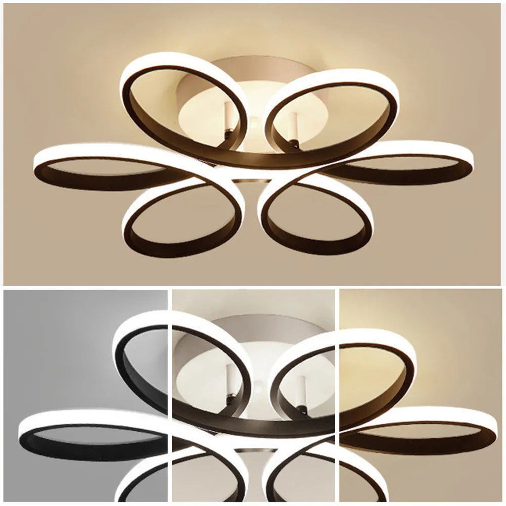 Modern LED Aisle Ceiling Lamp - Flower Design with 3-Color Light - White / White