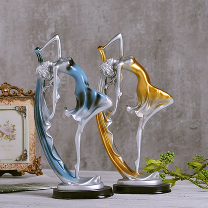 Elegant Ballet Dancing Girl Statue - Modern Resin Sculptures for Home Decor and Gifting