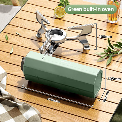 Royaleva Portable Camping Gas Stove - Lightweight Folding Design for Outdoor Cooking - Green