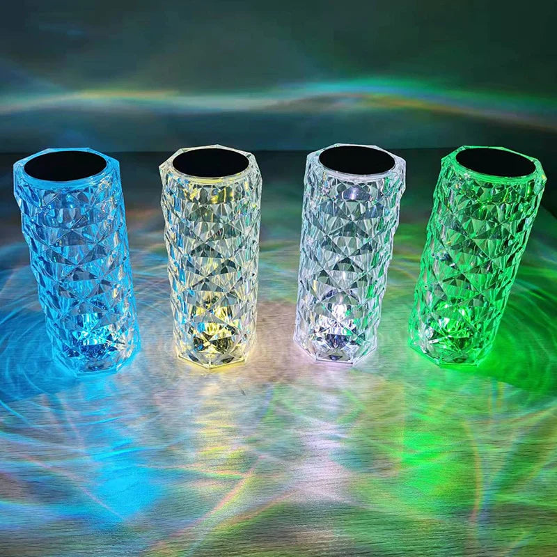 Royallure Sparkling Crystal Touch Lamp - Rechargeable 16 Color LED