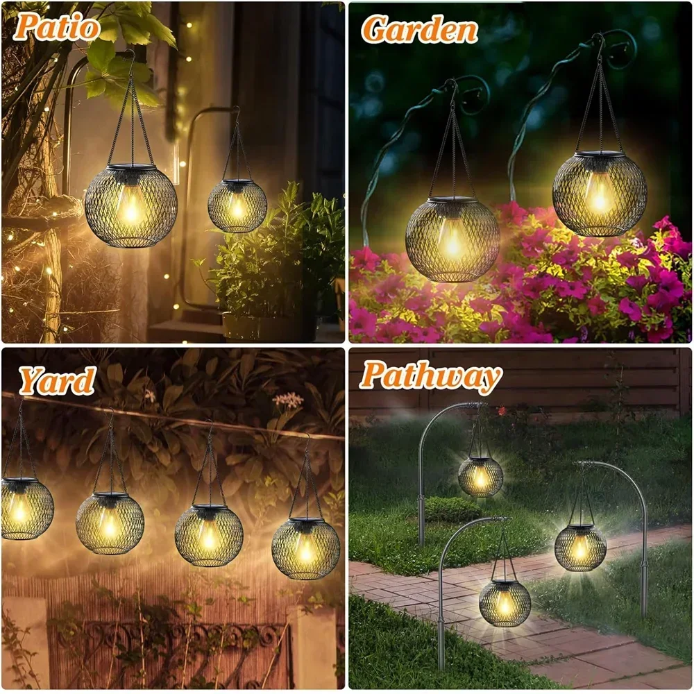 Royelux Solar Hanging Lantern Light - Waterproof Metal Decorative Outdoor Lamp