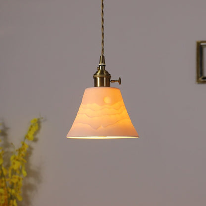 RoyaleGlow Artisan-Made Ceramic Pendant Light – Unique Handcrafted Lampshade - Dish