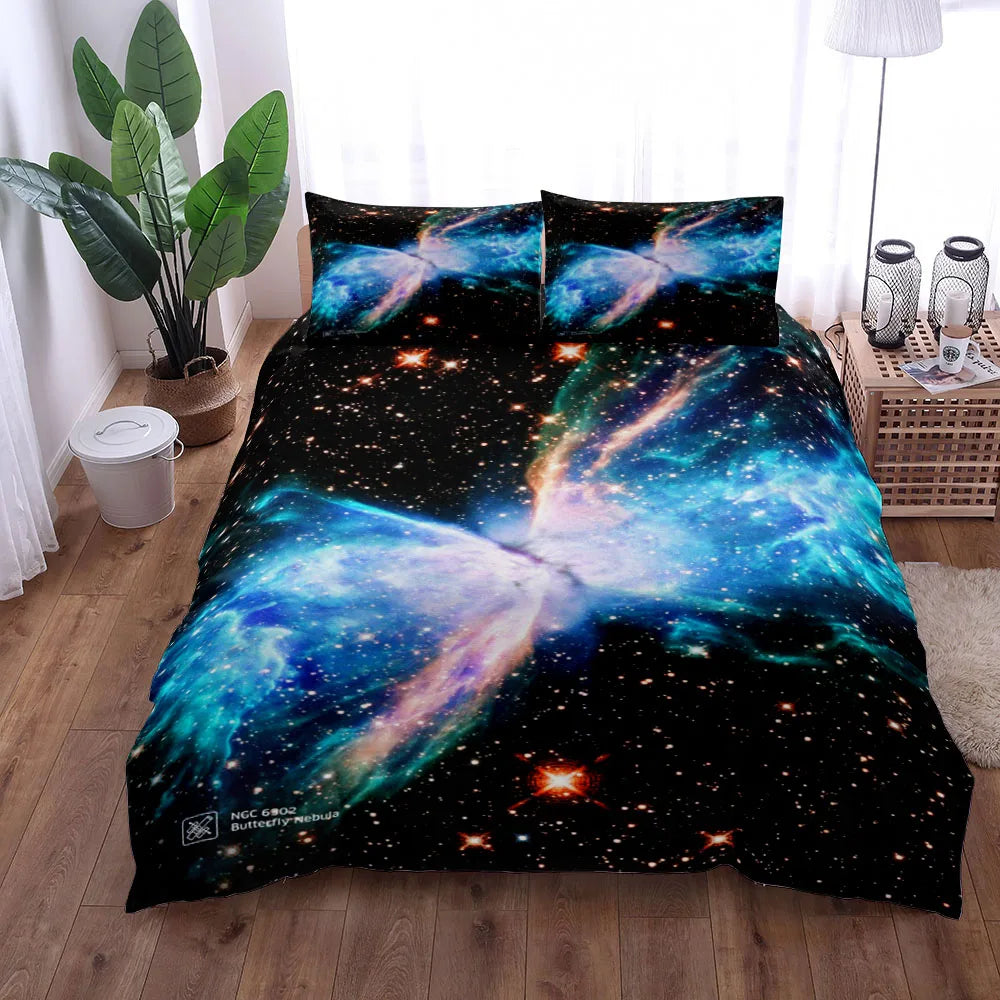 Royaleva Space Nebula Duvet Cover Set - Vibrant Bedding for Queen & King Sizes - Aurora / 210x210cm