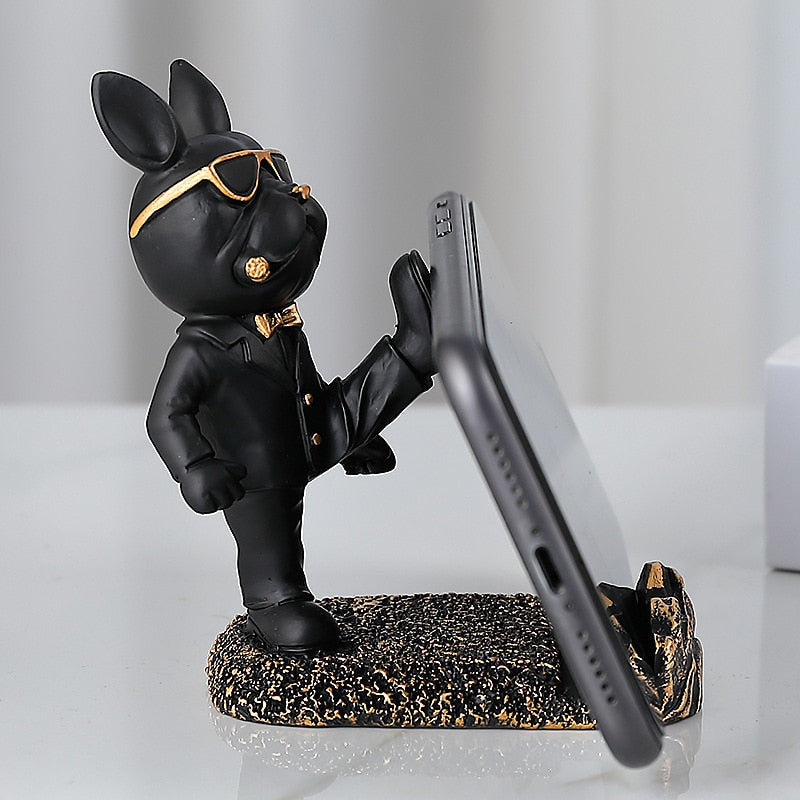 Royaleva Kung Fu Bulldog Phone Stand - Unique Dog Figurine Holder for Desk or Home - Default Title