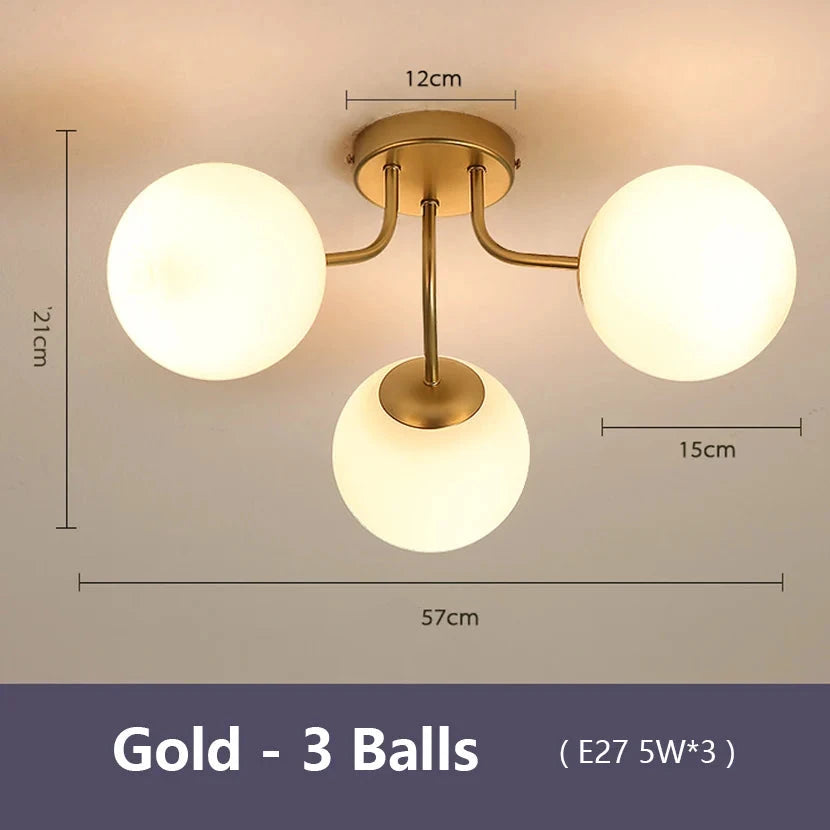 Modern Nordic Design for Sophisticated Spaces - Gold - 3 Balls / Changeable