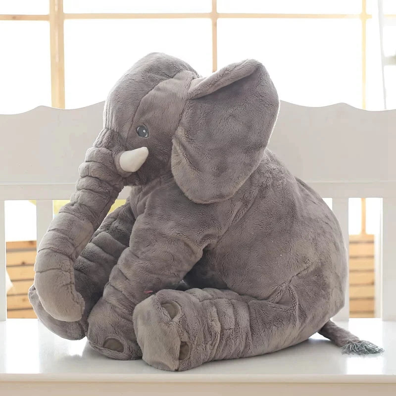 RoyaleGlow Baby Elephant Pillow - Soft Plush Stuffed Animal for Kids & Infants - Gray / 40cm