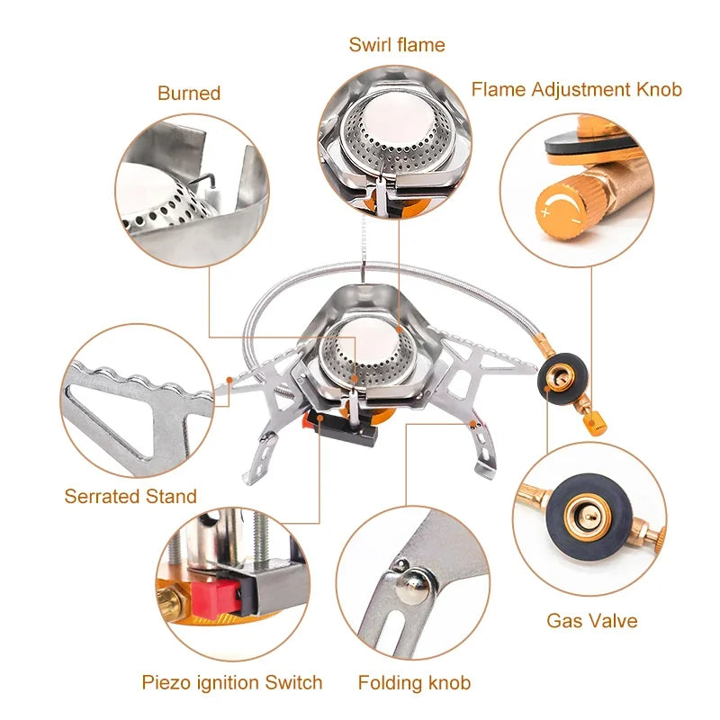 Royaleva Camping Gas Stove Burner - High-Power Portable Outdoor Cooking Equipment - Stove