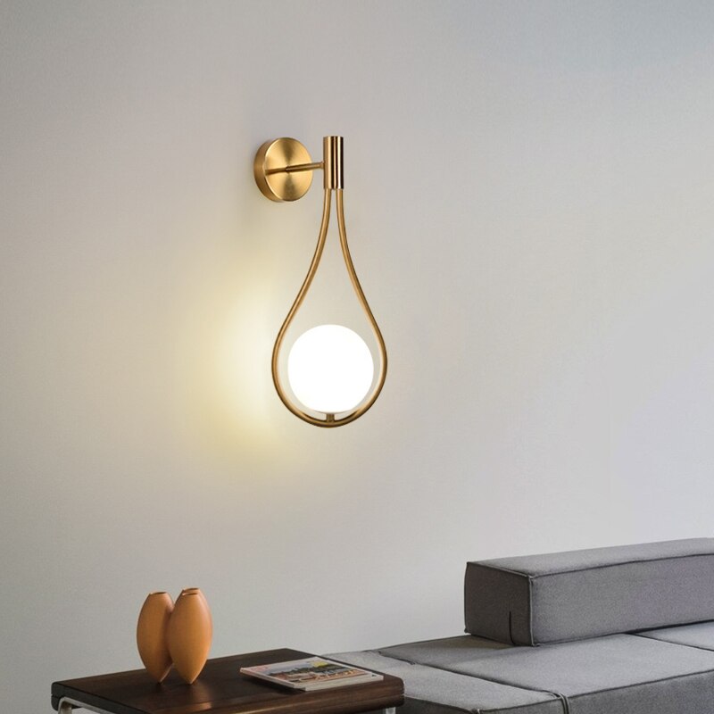 Royaleva Nordic Glass Globe Wall Sconce - Brass-Plated, Modern Elegance for Any Space - Default Title