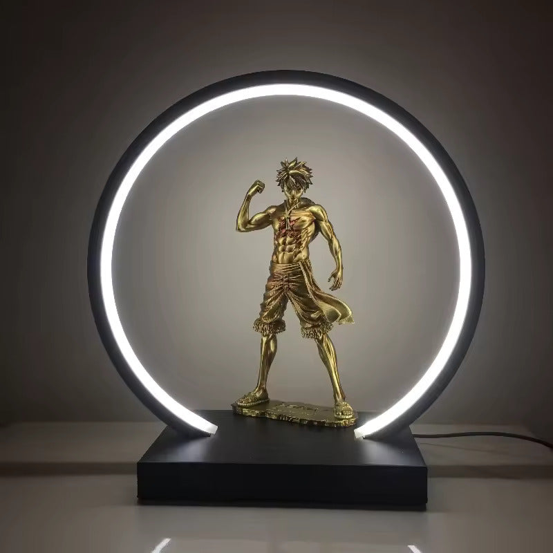 RoyaleGlow Anime LED Ring Lamp – Warm Light USB Display Lamp for Anime Fans - Red