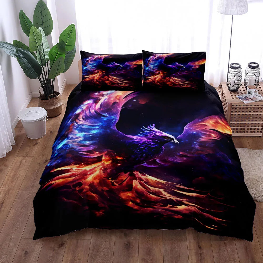 Royaleva Space Nebula Duvet Cover Set - Vibrant Bedding for Queen & King Sizes - Starburst / 210x210cm