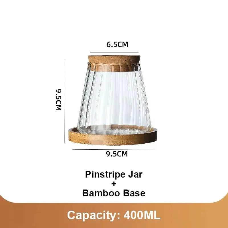 Royelux Hydroponic Glass Plant Vase with Wooden Base