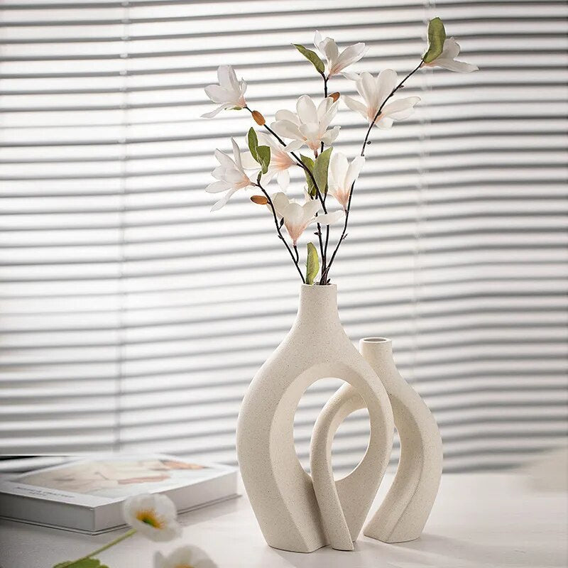 Royallure Minimalist Modern Vase Pair - Elegant Ceramic Decor