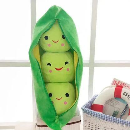 Royelux Plush Pea Pod Toy - Adorable Stuffed Peas Pillow for Kids & Gifts