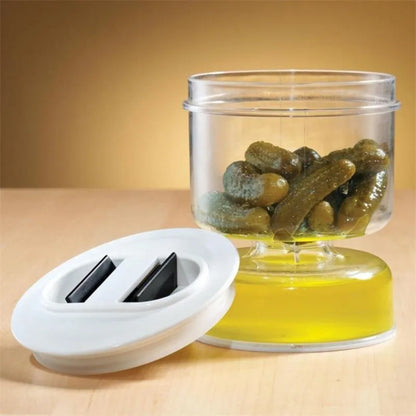 Royallure Crunchy Pickle Keeper Jar with Dry-Wet Separation